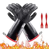 YBB BBQ Grill Gloves, 932℉ Heat Resistant Smoker Oven Cooking Barbecue Gloves, Food Safe...