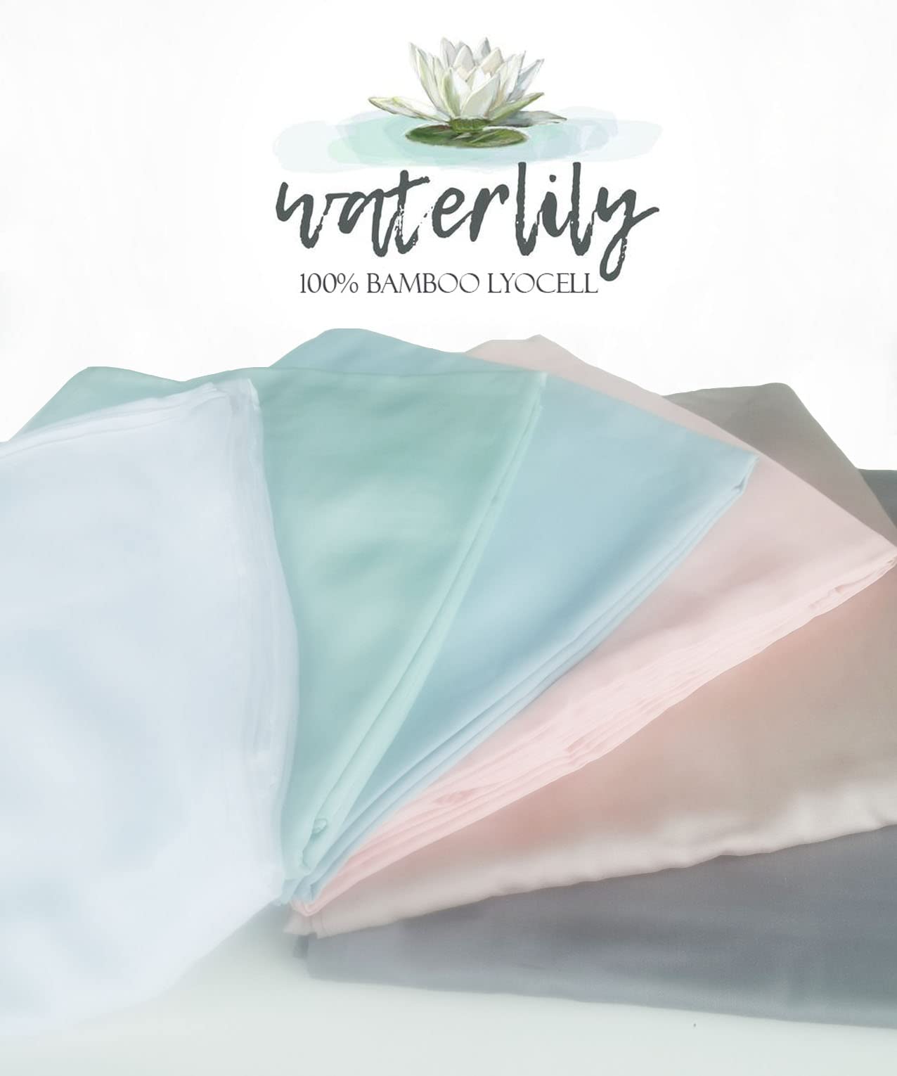 Waterlily 100% Bamboo Lyocell Pillow Cases Pack of 2 Pillowcase for Hair and Skin Envelope Set 50x75 Natural Organic Soft Vegan Silk Luxury Bedding (Beige Champagne) - Image 3