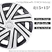 AuMoHall Black with Silver Hubcap Wheel Cover Replacement Kit 15