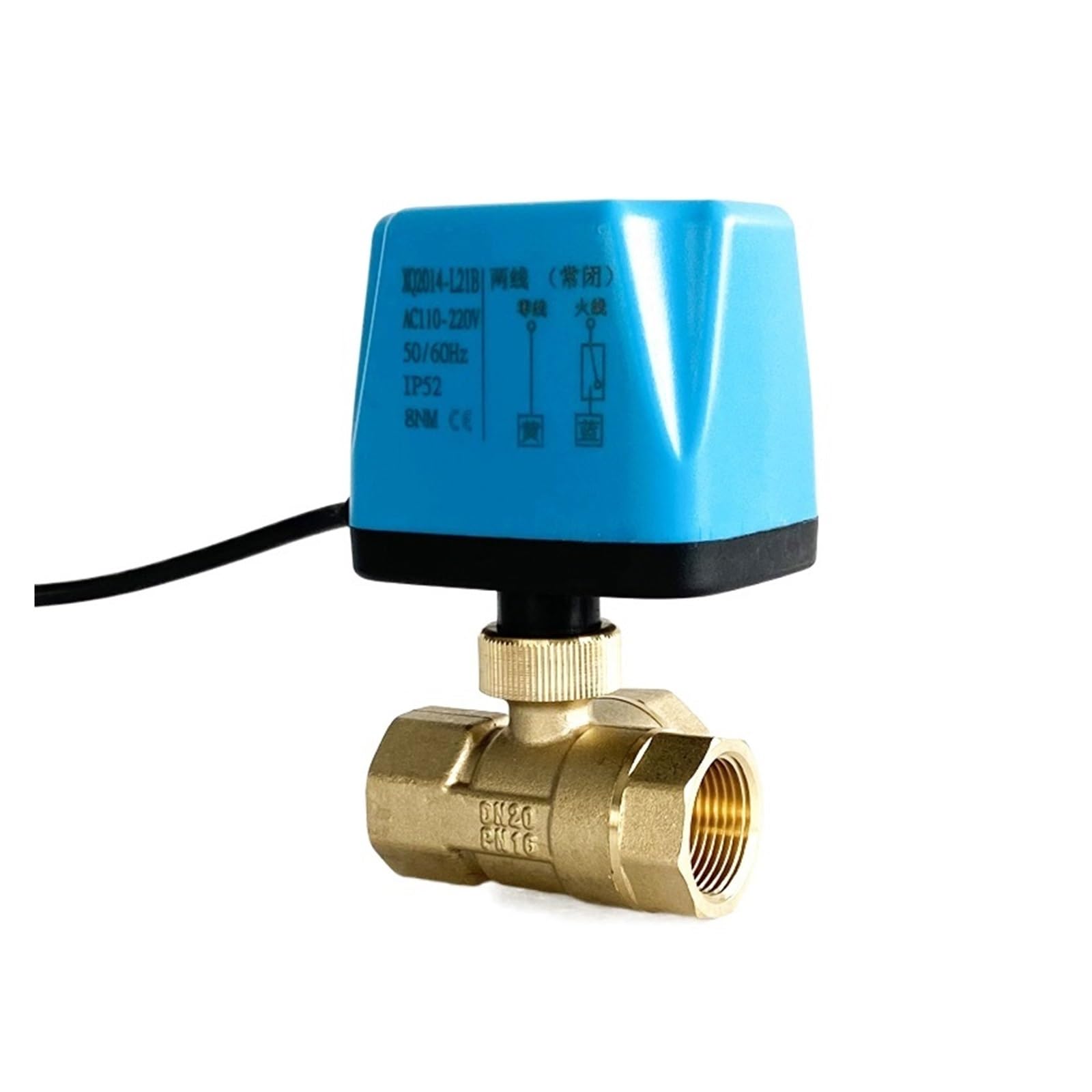 valvola a 3 vie motorizzata 1/2" 3/4" 1" 1-1/4" 1-1/2" Valvola a sfera elettrica in ottone Due linee A tre vie Normalmente chiusa Normalmente aperta 220V Valvola di commutazione Wate ( Size : 1-1/4" ,
