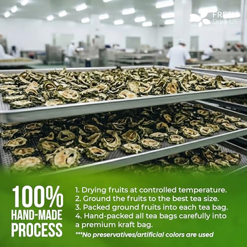 Image of FreshDrinkUS, Premium 75 Bitter Melon Tea Bags, 100% Natural & Pure, Herbal Tea, Daily Infusion Botanical, No Sugar, No Caffeine, No Gluten, Vegan. Rich in Antioxidants