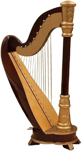 Modelo de arpa miniatura de madera con estuche de regalo negro Modelo de instrumento musical Regalos musicales Adornos Decoraciones mini arpa modelo