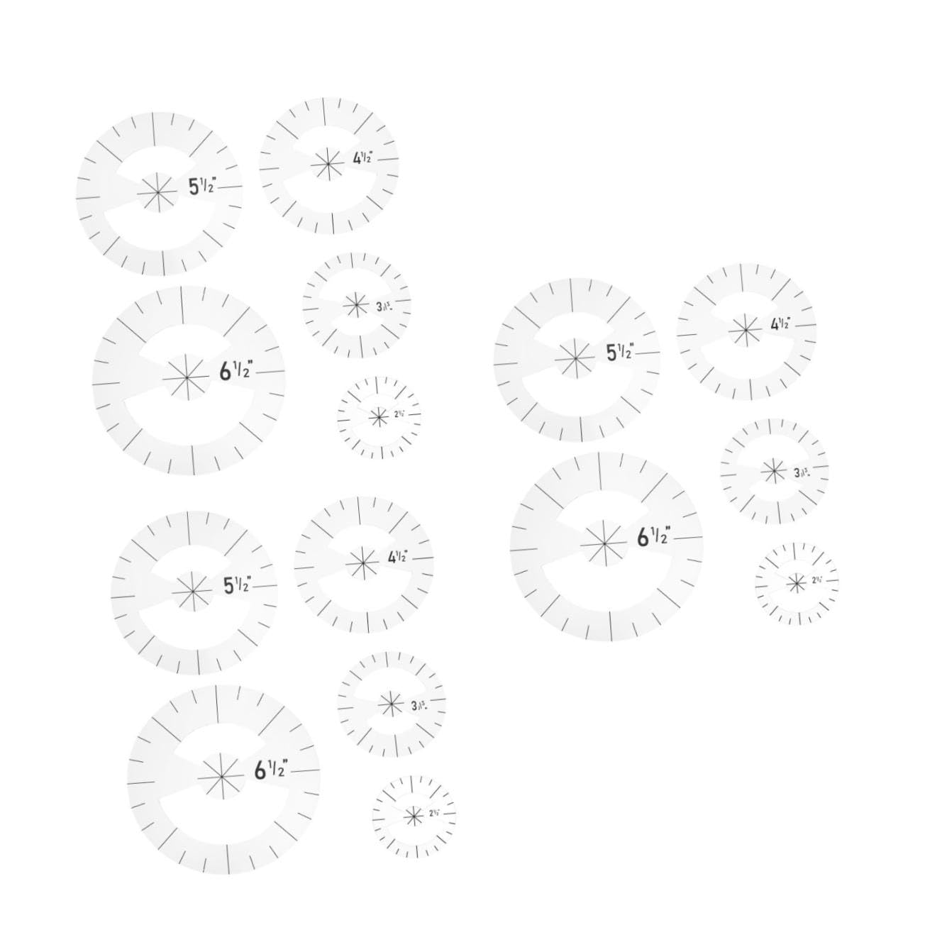 ARTIBETTER 3 Series Regla Para Patchwork Plantilla Para Ropa Reglas Para Hacer Tú Mismo Plantilla Para Patchwork Portátil Para Coser a Para 5 piezas*3