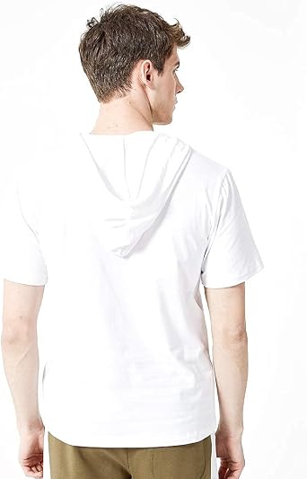 Buyter Summer Casual Hipster Cotton Men's Short-Sleeved Loose Hooded T-shirt Hoodie Top Blouse