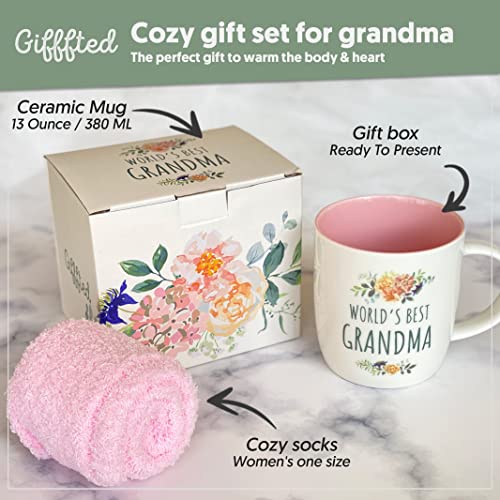 Triplegiffftedbestgrandmaevergiftsideasforgrandmotherfromgrandkidscoffeemugandsocksfromgrandsongranddaughtergrandparentbirthdaychristmasmothersdayceramiccup380ml Urban Country Home Decor Triple gifffted best grandma ever gifts ideas for grandmother from grandkids coffee mug and socks from grandson granddaughter grandparent birthday christmas mothers day ceramic cup 380ml urban country home decor