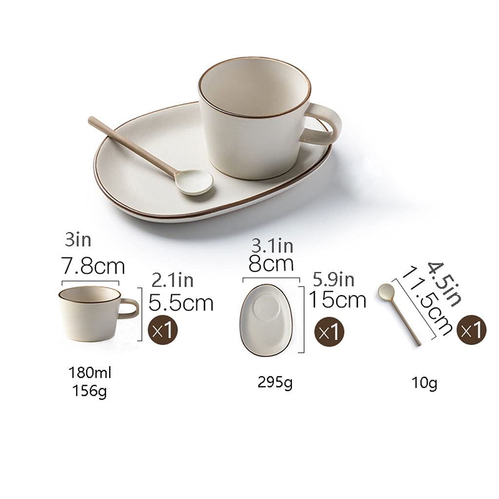 Keramik Kaffeebecher Kaffeebecher Porzellan mit Henkel Set aus mikrowellen- und spülmaschinenfestem breitem Becher für Latte Kaffee Tee Müsli