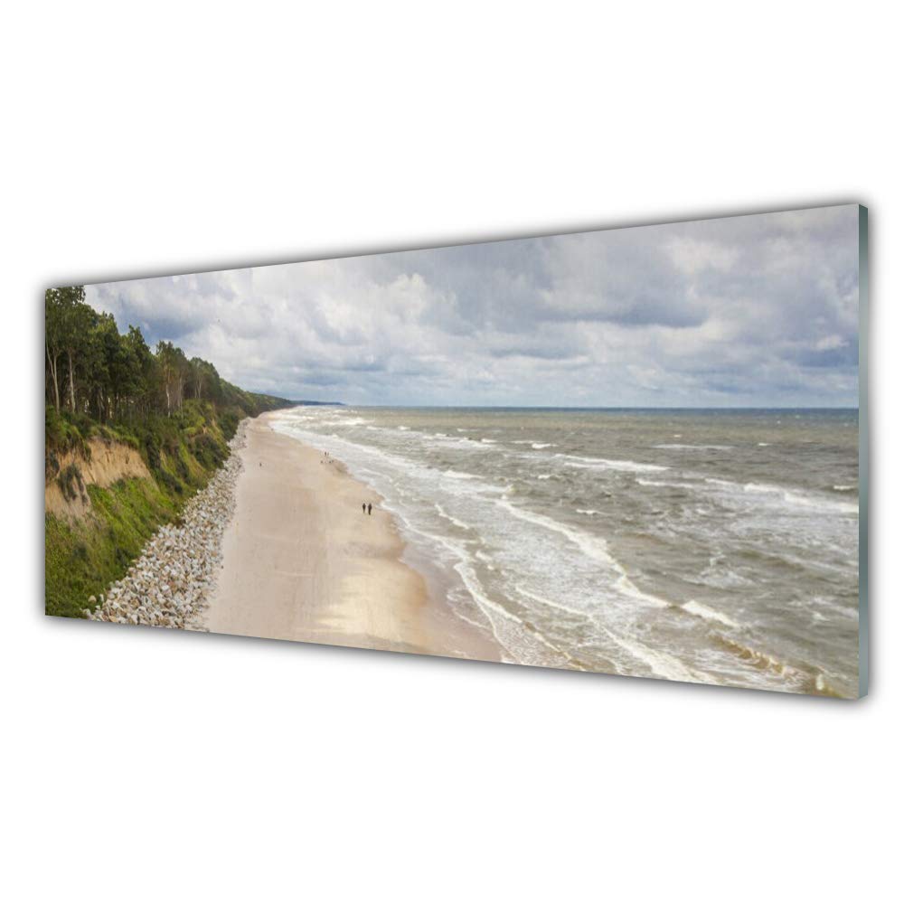 Tableau mural design en verre trempé Tulup nature et plage de luxe