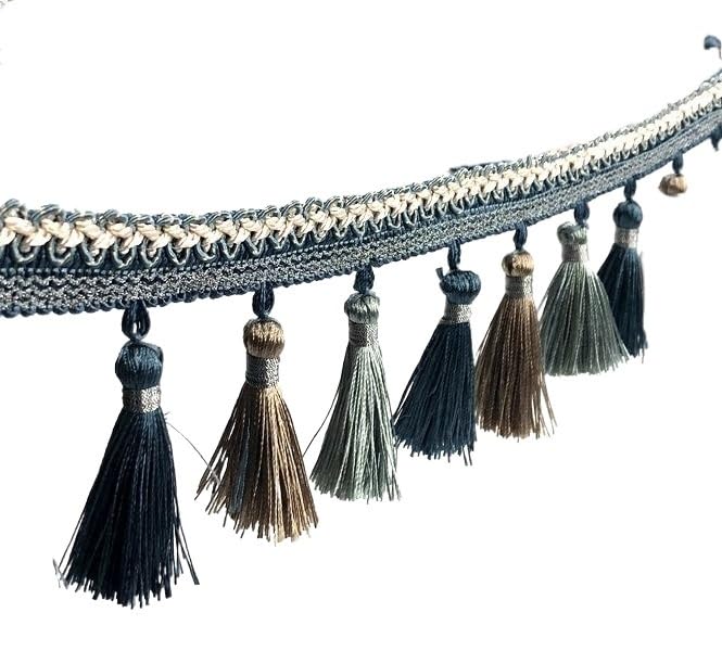 Tassel à Franges, Dentelle de Rideau, de Franges à Franges Franges Tresses Ribbon Trimage Trimorative Couture Crafts Accessoires Sofa Rideau Décoration de tiges de Rideau (Couleur: Gol
