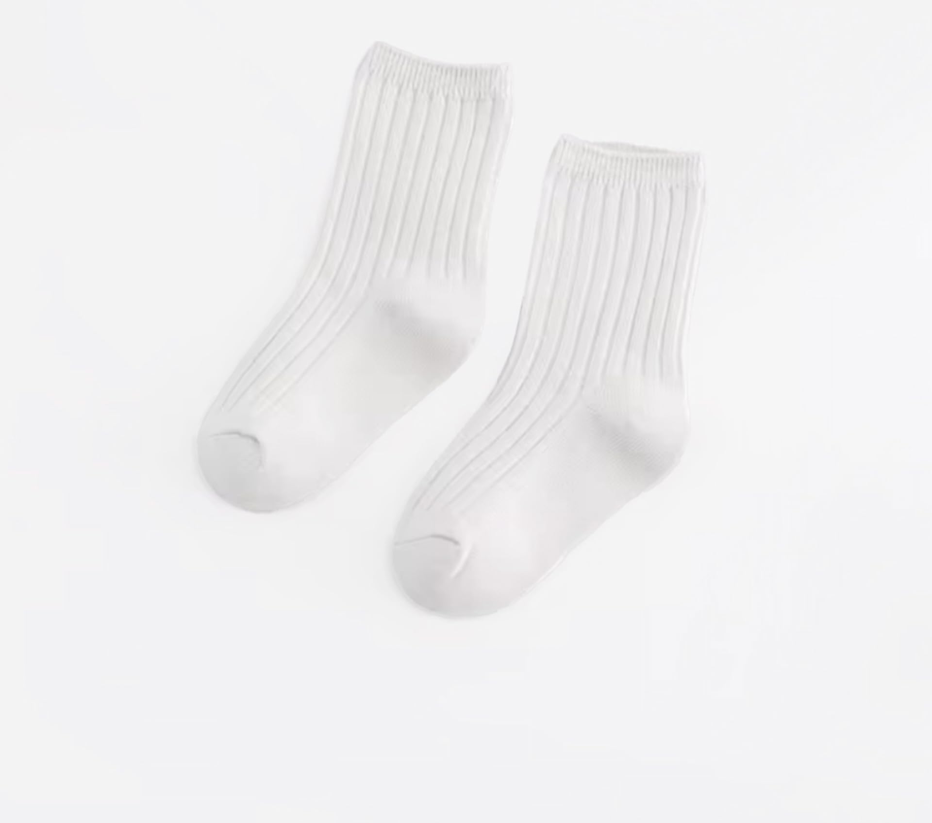 Generic Honey and Honesty Sensitive Baby 95% Cotton Natural White Ribbed Socks S(10-12 cm,) 0-1 Years