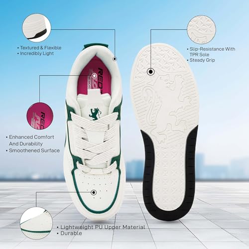 Image of Red Tape Women's Sneakers Blue Pu Round Toe Lace-Up Easy Movement