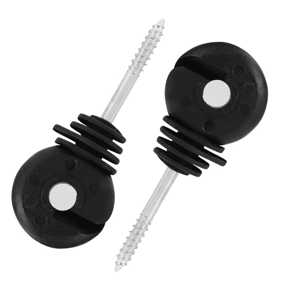 flexman 100 Stück Schwarzer Elektrozaun Isolator, 3,74 X 1,49 Zoll Zaun Ringpfosten Holzpfosten Isolator, Kurzer Schraub Ringisolator für Elektrische Bauernhofzäune