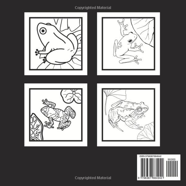 A Large Collection Of Frogs: Frog Coloring Book Adult Large Print Coloring Book Simple Designs for Adults, Seniors and Beginners. - Image 2