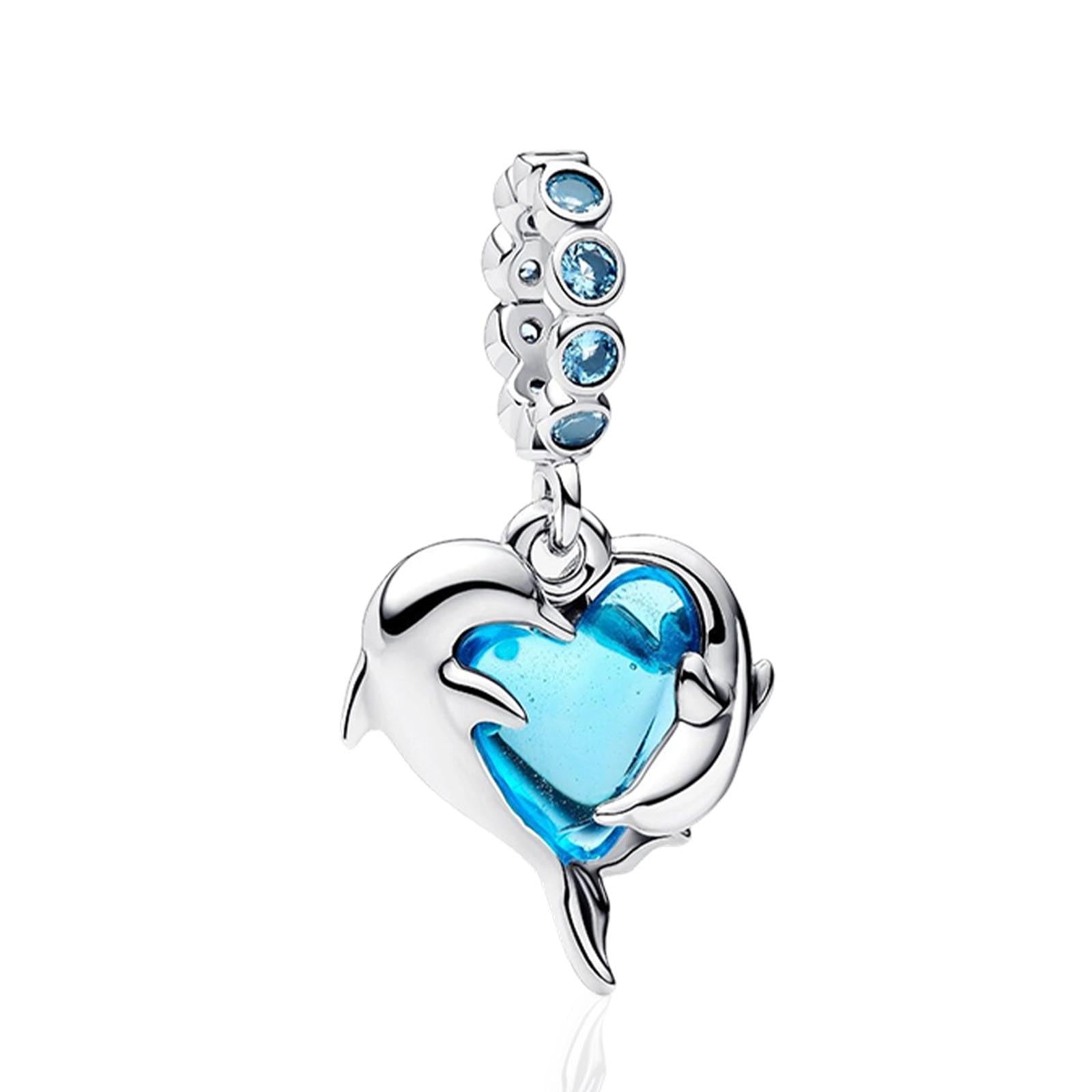 925 Argent Pur Charms éTé Mer Voyage Perles Pendentif, Baleines Et Dauphins Pendentif, Dames Bracelet Charms Perles Collier Pendentif Amis Famille Anniversaire Voyage Cadeaux Souvenirs