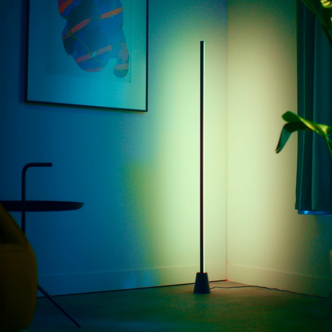 WiZ Lampa podłogowa gradient, Wyświetla wiele kolorów jednocześnie (RGBIC), Łatwy montaż i konfiguracja, łączy się z Wi-Fi, Sterowanie Aplikacją/Głosowe, Działa z Google Home, Alexą i HomeKit