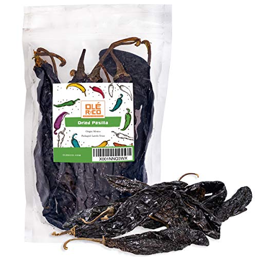 Pasilla Chiles 8 oz For Mole Sauce, Taco Seasoning, Tamales, Salsa, Chili, Meats, Soups, Stews by Ole Mission