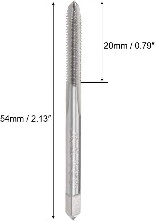 sourcing map Machine Tap #6-40 UNF Thread 2B Class 3 Flutes High Speed Steel Screw Threading Tap Tapping Tool 2pcs - Image 3