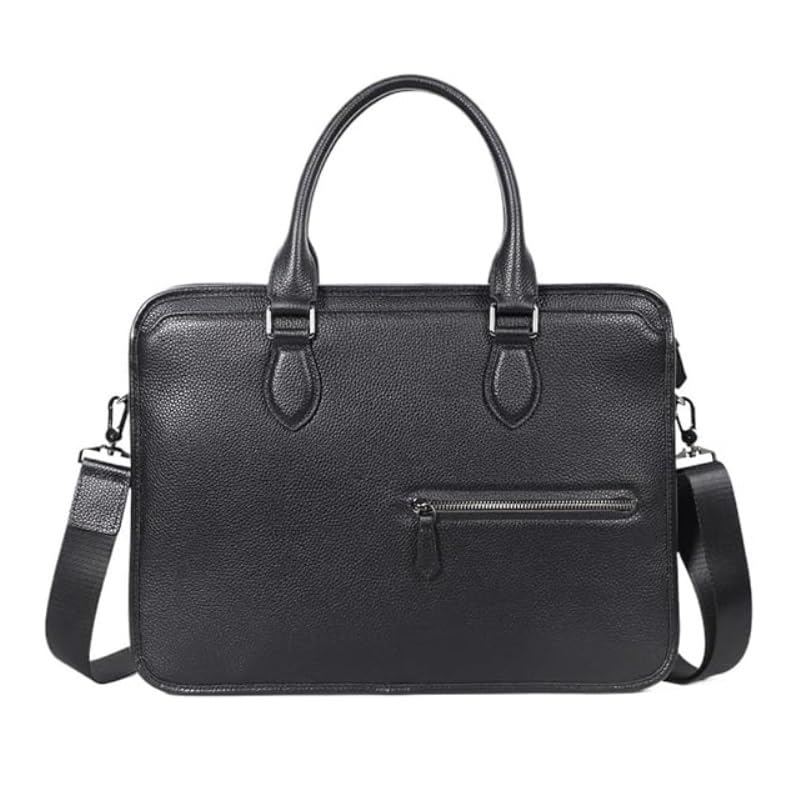 Nordic Men's Horizontal Cowhide Crossbody Shoulder Bag Casual Business Briefcase for Office Commute