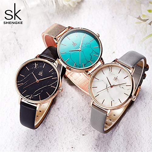 SHENGKE Marble Watch Quartz Ultra-Thin Minimalist Watch for Women Creative Women Watches Waterproof