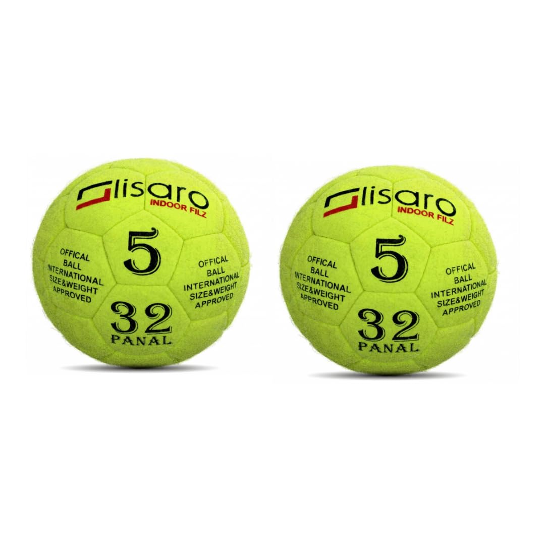 Lisaro Indoor Filz Hallenfußball Gr. 5 | Hallenball | Indoorfußball | Hallenfußball | Spielball der Extraklasse | 2 Stück