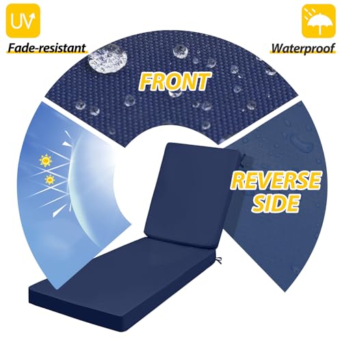 AAAAAcessories Outdoor Chaise Lounge Cushions, 74 x 23 x 3 in, Set of 1 by AAAAAcessories - Used condition - Image 2