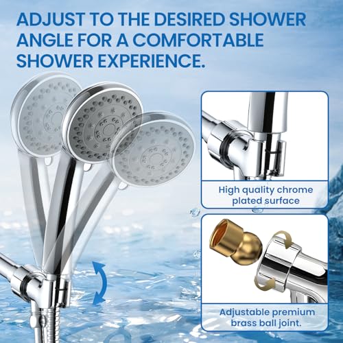 Axioblis Shower Head, Axioblis 5 Function High Pressure Handheld Showerhead With Shower Hose And Adjustable Bracket thumb #2