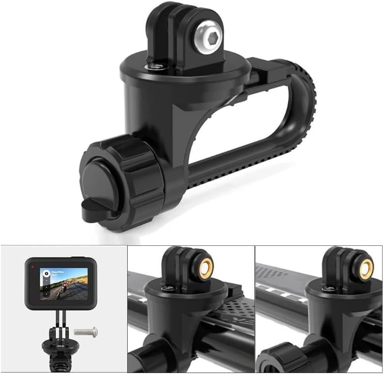 2 Supporti Per GoPro Su Manubrio Bici/Moto | Regolazione 360° | Compatibile Con Hero 9/8/7/6/5/4, DJI Osmo, AKASO | Nero - Doppio Pack - Foto 2