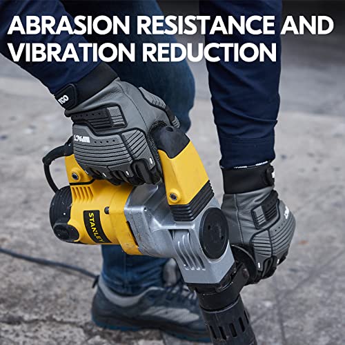 Vgo... 1Pair Safety Leather Work Gloves,Mechanics Gloves,Impact Gloves,Anti-Vibration Gloves,Rigger Gloves,Heavy Duty,Water Resistant(Size M,Gray,Ca7722Wr) #TOP4