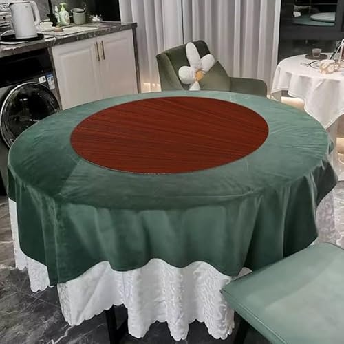 Robuster Drehteller aus Holz, groß, rund, Tischplatte, Küchendekoration, drehbares Tablett, 360° drehbar, Servierplatte für Esstisch, Arbeitsplatte, Schrank, Braun, 90 cm