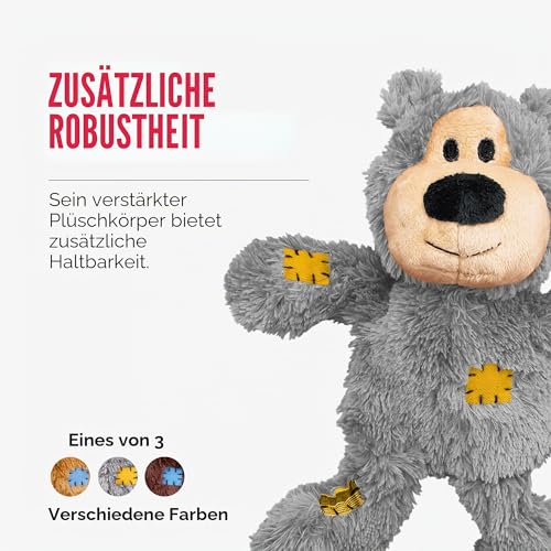KONG Wild Knots Bear - Hundespielzeug aus Geknotetem Seil - Minimale Füllung - Für Kleine/Mittelgroße Hunde - Bär