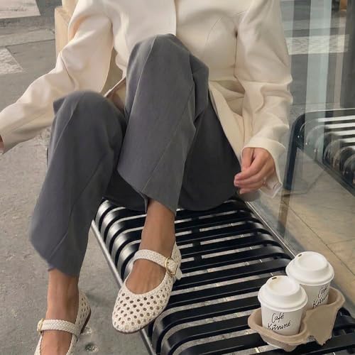 Image of CUSHIONAIRE Wit Hand Woven Womens Flats, Comfortable Mary Jane Ballet Flat with Adjustable Buckle Braided Strap and Cushioned Memory Foam