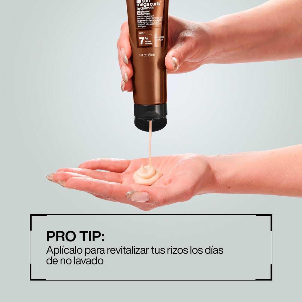 Redken All Soft Mega Curls, Tratamiento sin aclarado para cabello rizado seco y muy seco, Limpia e hidrata los rizos y ondas, Sin sulfatos ni parabenos, 150 ml