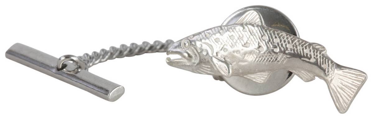 Forelle-Fisch- Sterlingsilber- Krawatte Tac