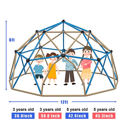 image for Merax 12FT Climbing Dome, Outdoor Dome Climber for Kids 3-10 Supportin