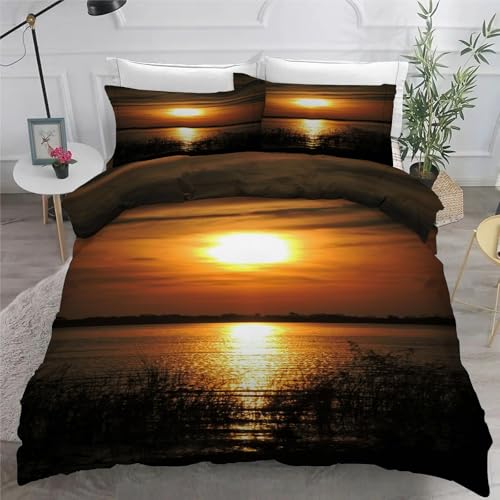 Housse de couette 240x260 niveau de la mer en microfibre avec taies