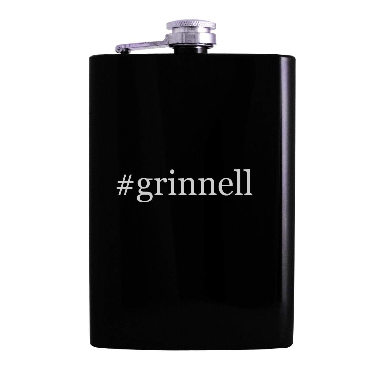 #grinnell - 8oz Hashtag Hip Alcohol Drinking Flask, Black