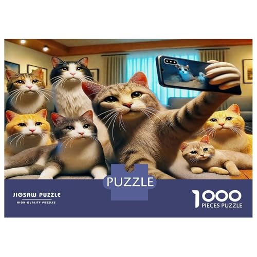 Rompecabezas de gato para adultos: diversión relajante de 1000 piezas para armar en familia