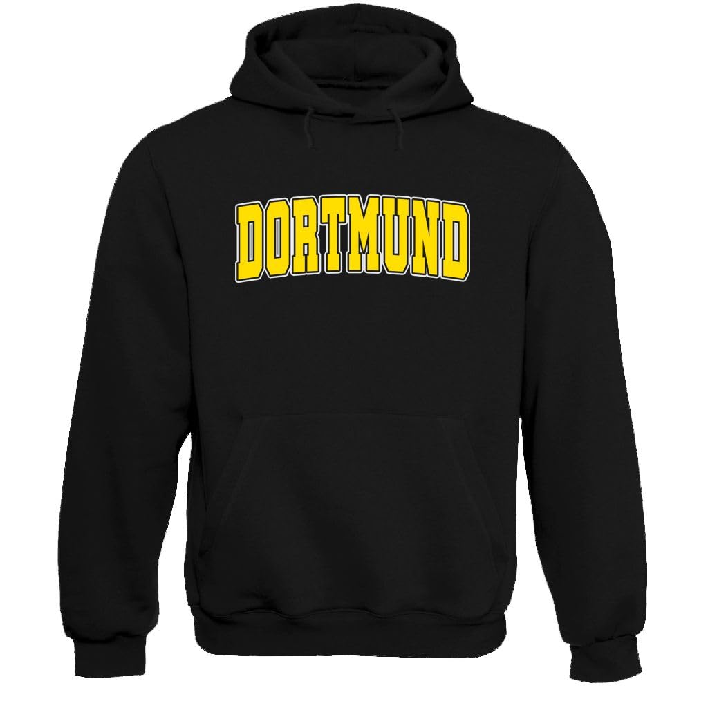 World Soccer Retro Club Men's Fan Apparel, Dortmund - Black Hoodie, 5XL โ image 1