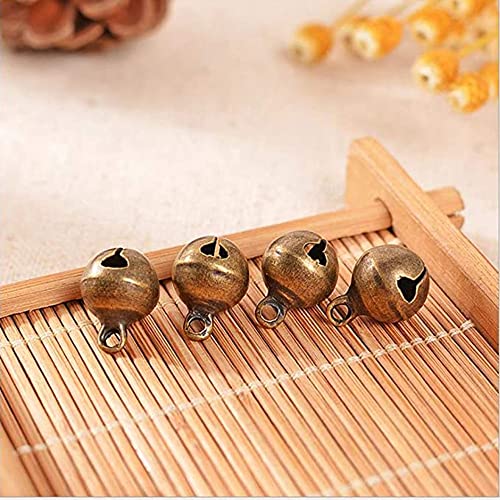 200 Stück Vintage Glöckchen in Bronze,6mm Bronze Glocken Schellen zum Aufhängen für Hunde Türglocke, Töpfchentraining, Windspiel,Geschenkanhänger, Windspiel Weihnachtsglocke Kunsthandwerk
