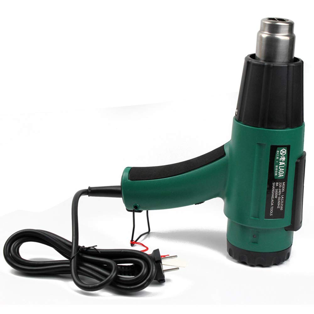 1600W Pistolet à Air Chaud 300-500 ℃ Promesse de Régulation de la Température 2 Vitesse du Vent Pistolet Thermique Rétractable