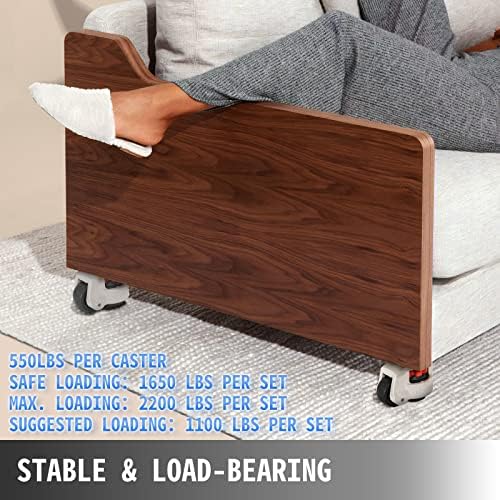 Miniatura 3 de VEVOR Ruedas niveladoras resistentes, vástago de nivelación, juego de 4, ruedas de nivelación retráctiles de 2 pulgadas para banco de trabajo,