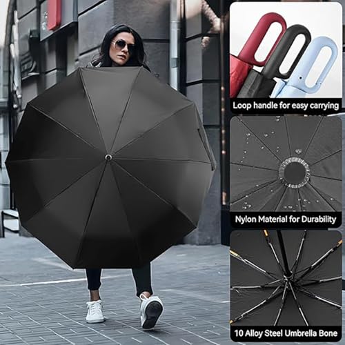 Image of ESPERO Umbrella, Umbrella For Rain Big Size, Automatic Open Windproof & UV Protection Anti-Slip Handle Lightweight 95% UV Block for Men, Women for Rain & Sun Coverage