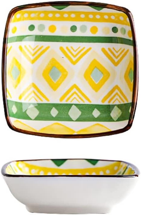 Sifang Korean Dish Ceramic Small Household Soy Sauce Vinegar Seasoning Hot Pot Dipping Bowl Side Pickle Plate