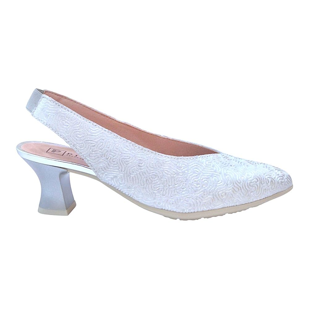 Pitillos - Zapato de Piel con tacón Medio,Destalonado,elástico en el Tobillo,clásico,salón,Punta Fina, para: Mujer