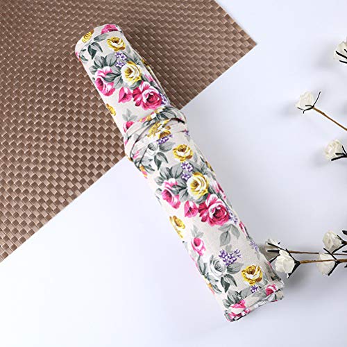 Toyvian 20 Slots Paint Brush Roll Holder Canvas Rollup Pen Case For Artist Watercolor Oil Paint Brush #TOP1