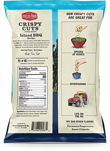 Field Trip Keto Diet Friendly, Low Carb, Island BBQ Pork Rinds, 1 Ounce (12 Count)