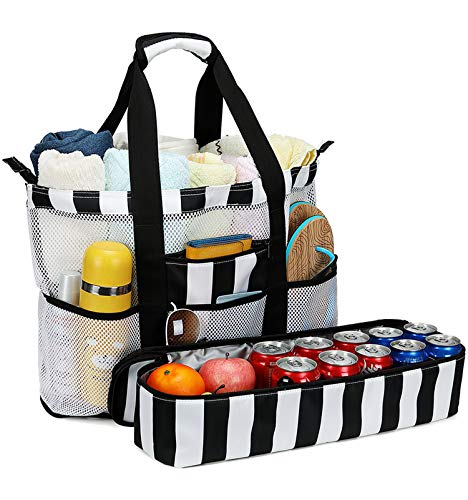CAMTOP-Beach-Bag-Mesh-Beach-Tote-with-Cooler-Compartment-Oversized-Toy-Tote-Bag-with-Zipper 51qZTXtYo2L