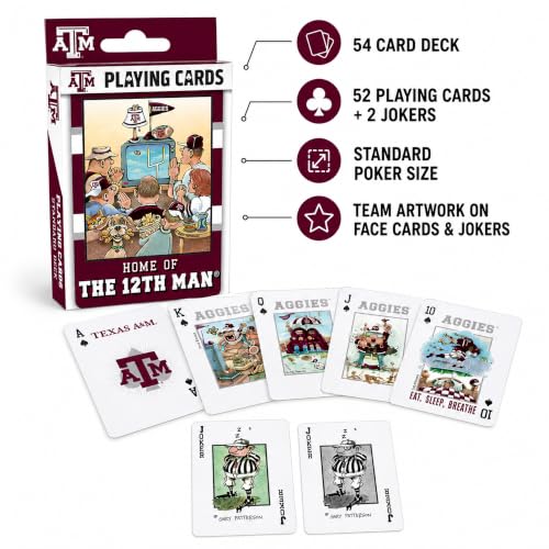 Image of Masterpieces Adult Playing Cards - Texas A&M Aggies Fan Deck, 54 Card NCAA Game