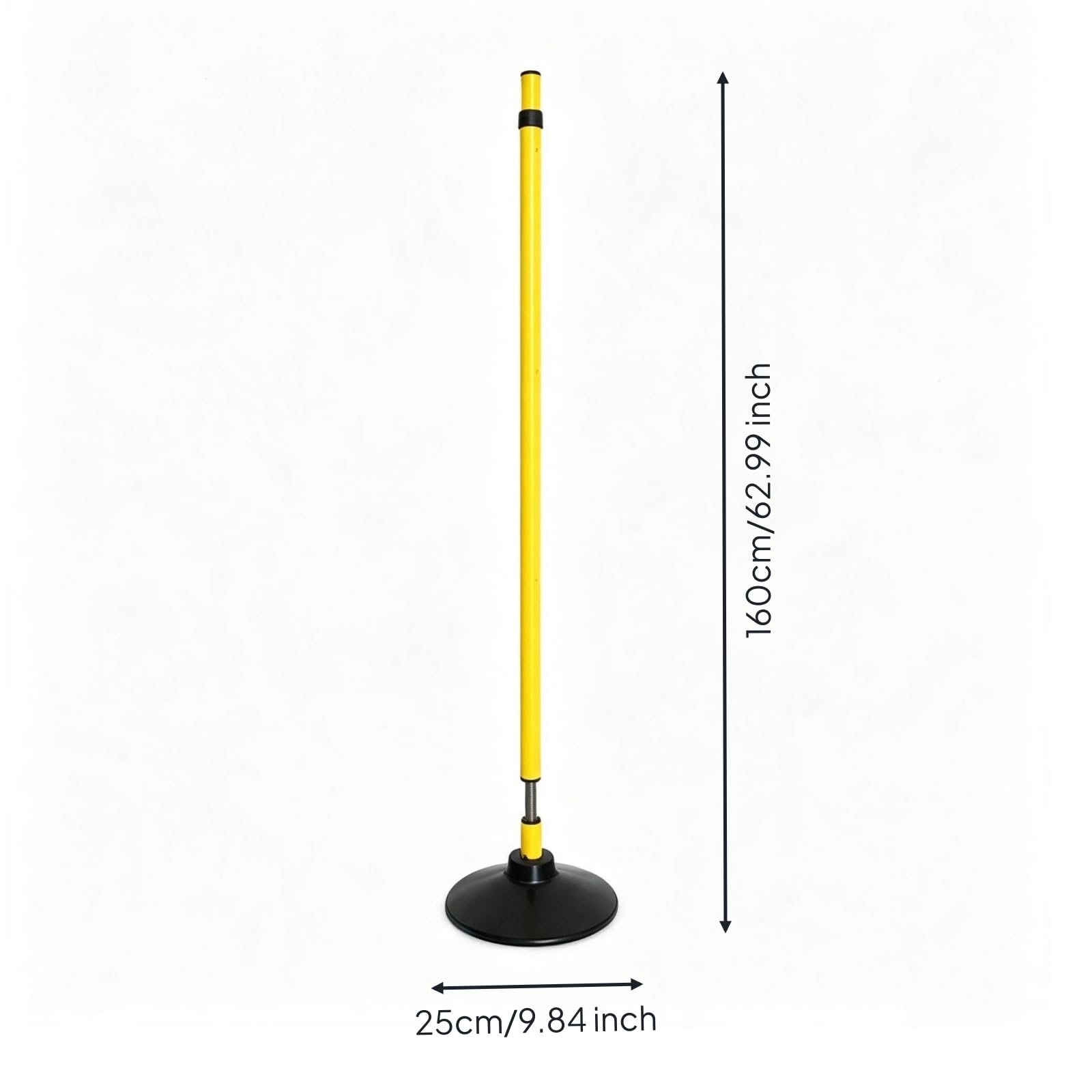 Poste de Entrenamiento de Baloncesto Poste de Slalom con Base Firme Poste de Velocidad PVC Estable para Trabajar y, Base De Goma De 2 Kg + Poste Telescópico 4 Alturas Ajustables