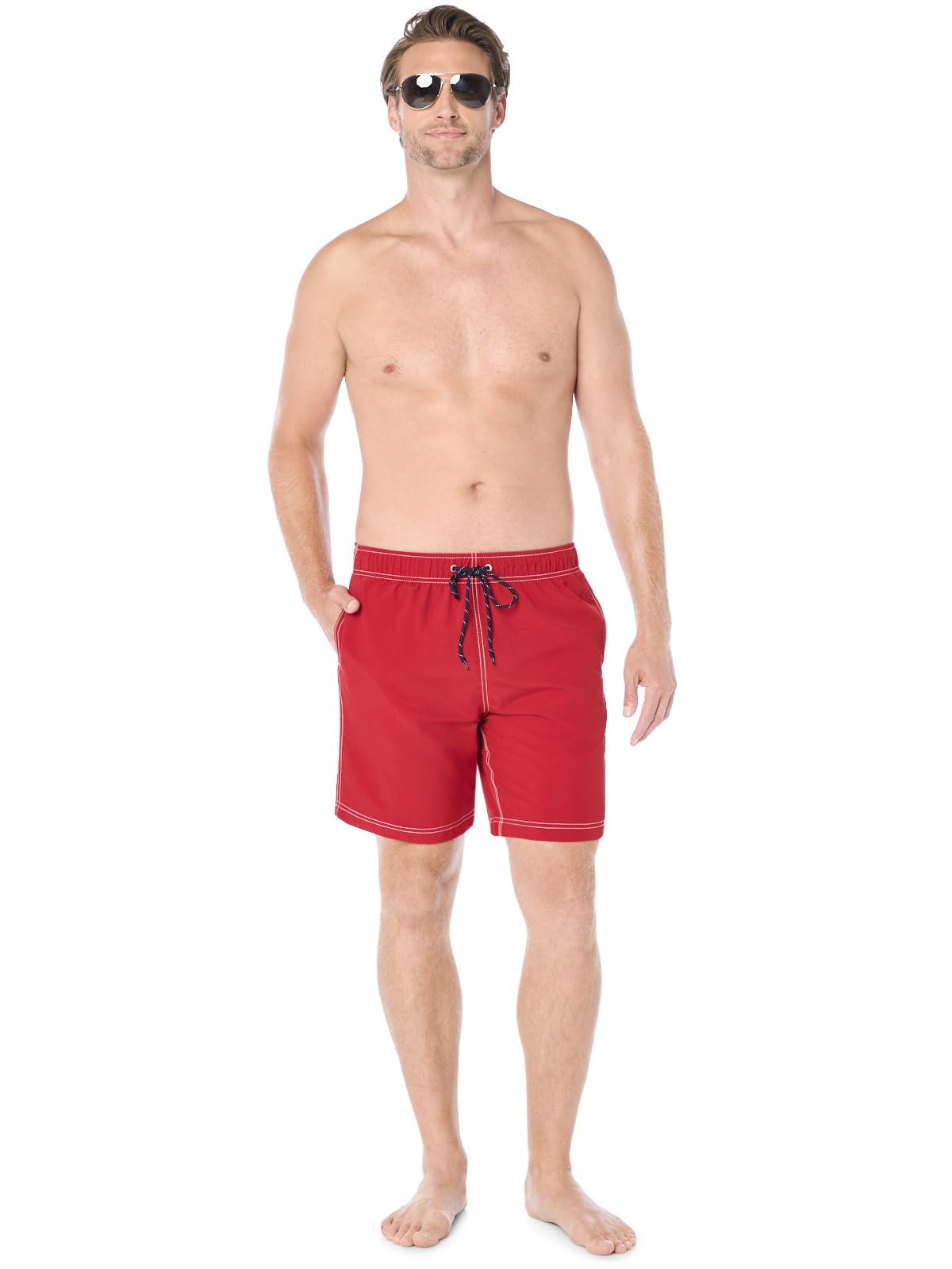 Nautica Solid Quick Dry Classic Logo Swim Trunk Costume a Pantaloncino Uomo