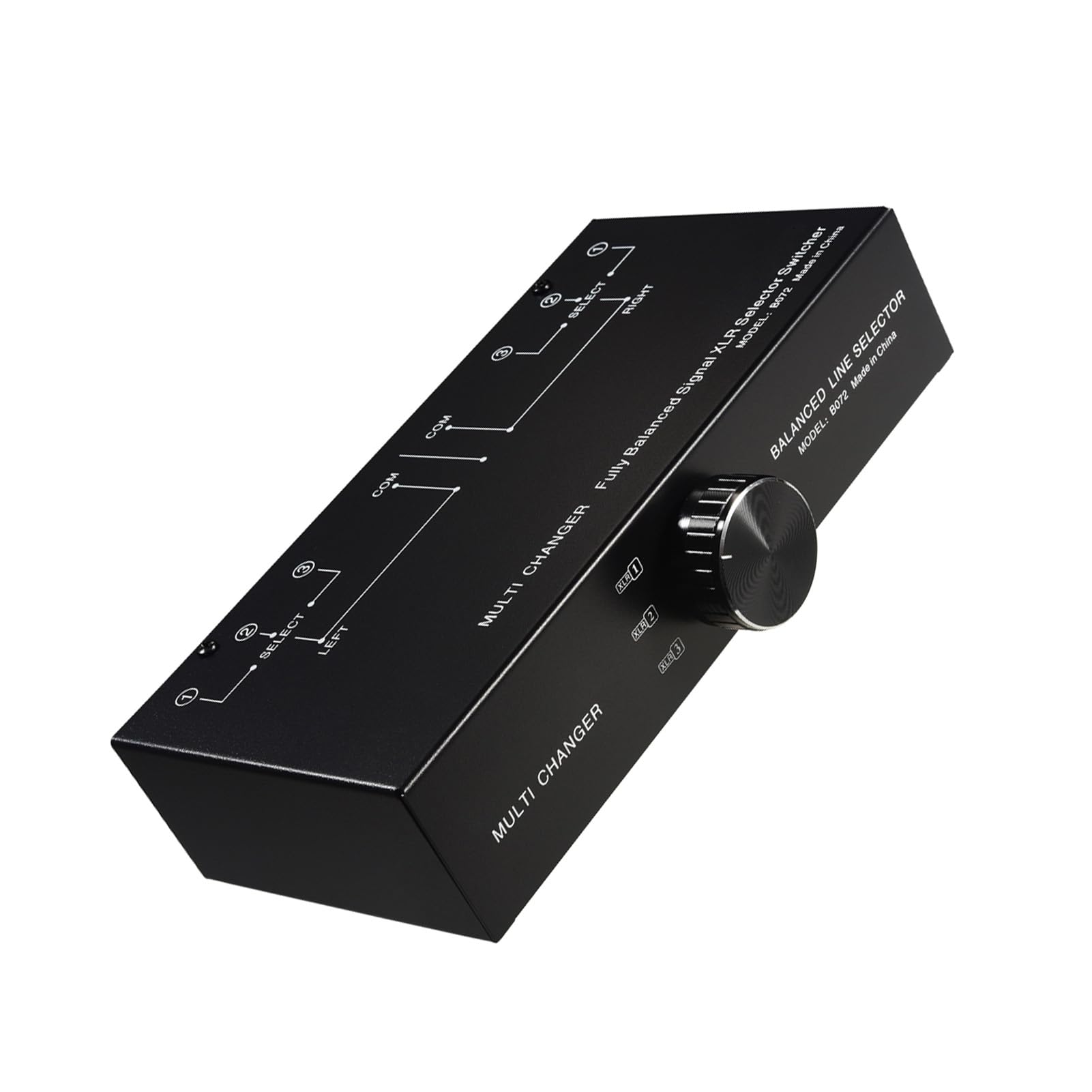Interruttore Audio Stereo Passivo a 3 Vie con Controllo Ad Alta Precisione e Connessioni Versatili per Studi Domestici - Nero - 1 unità